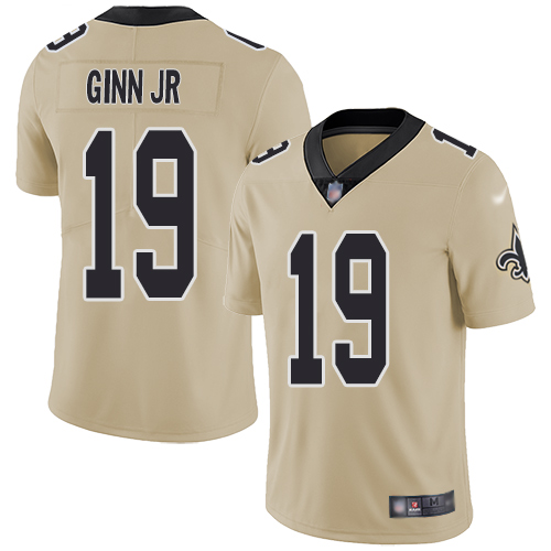 Men New Orleans Saints Limited Gold Ted Ginn Jr Jersey NFL Football #19 Inverted Legend Jersey->new orleans saints->NFL Jersey